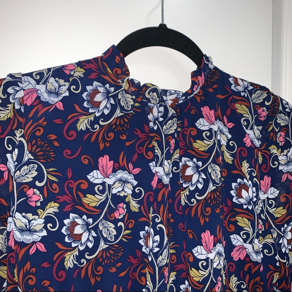 Nordstrom WAYF Navy Floral Dress SZ XS - Picture 5 of 14